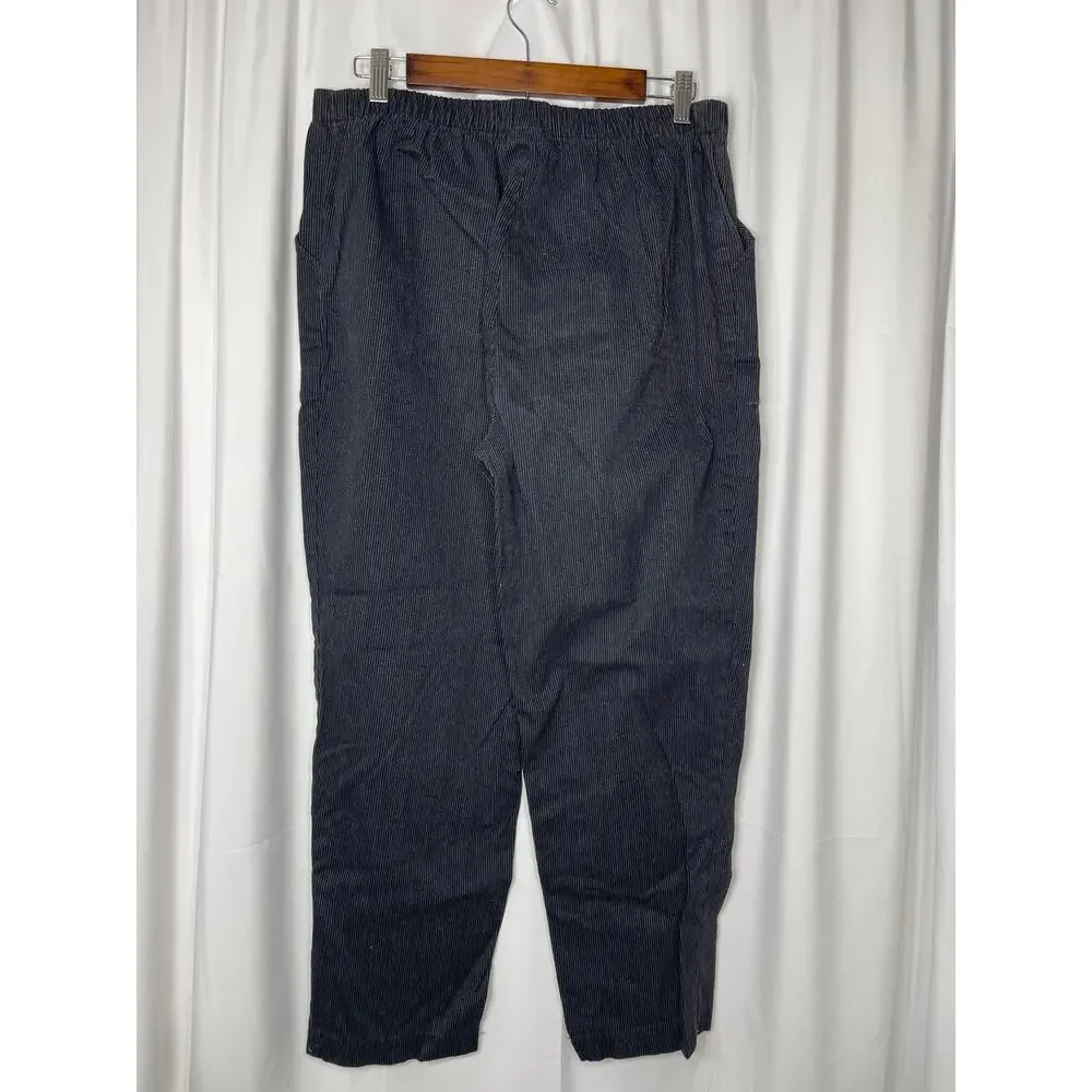 Croft and Barrow pants trousers slacks women's 16 petite 16p black w pinstripe - Picture 6 of 14